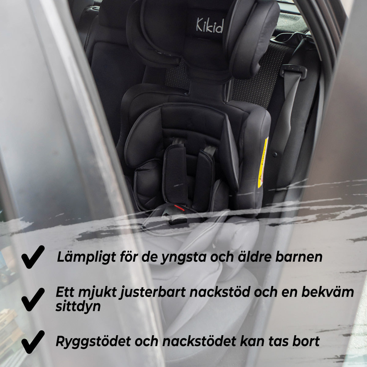 Kikid Bilbarnstol Basic blå, 9-36 kg