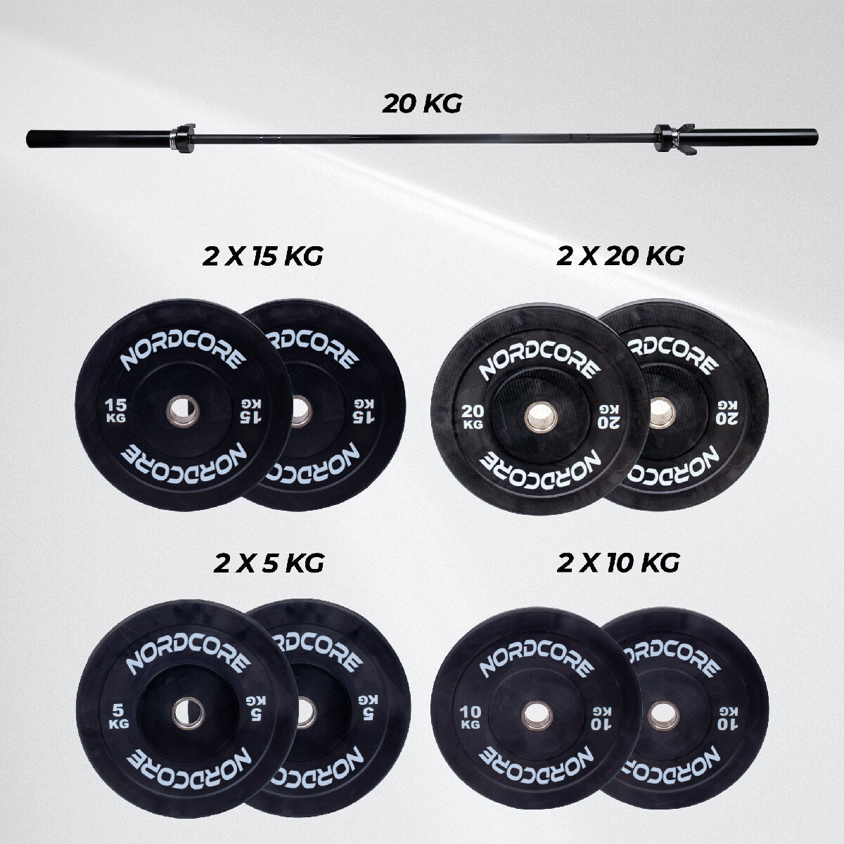 Core Skivstångsset Bumper 120 KG