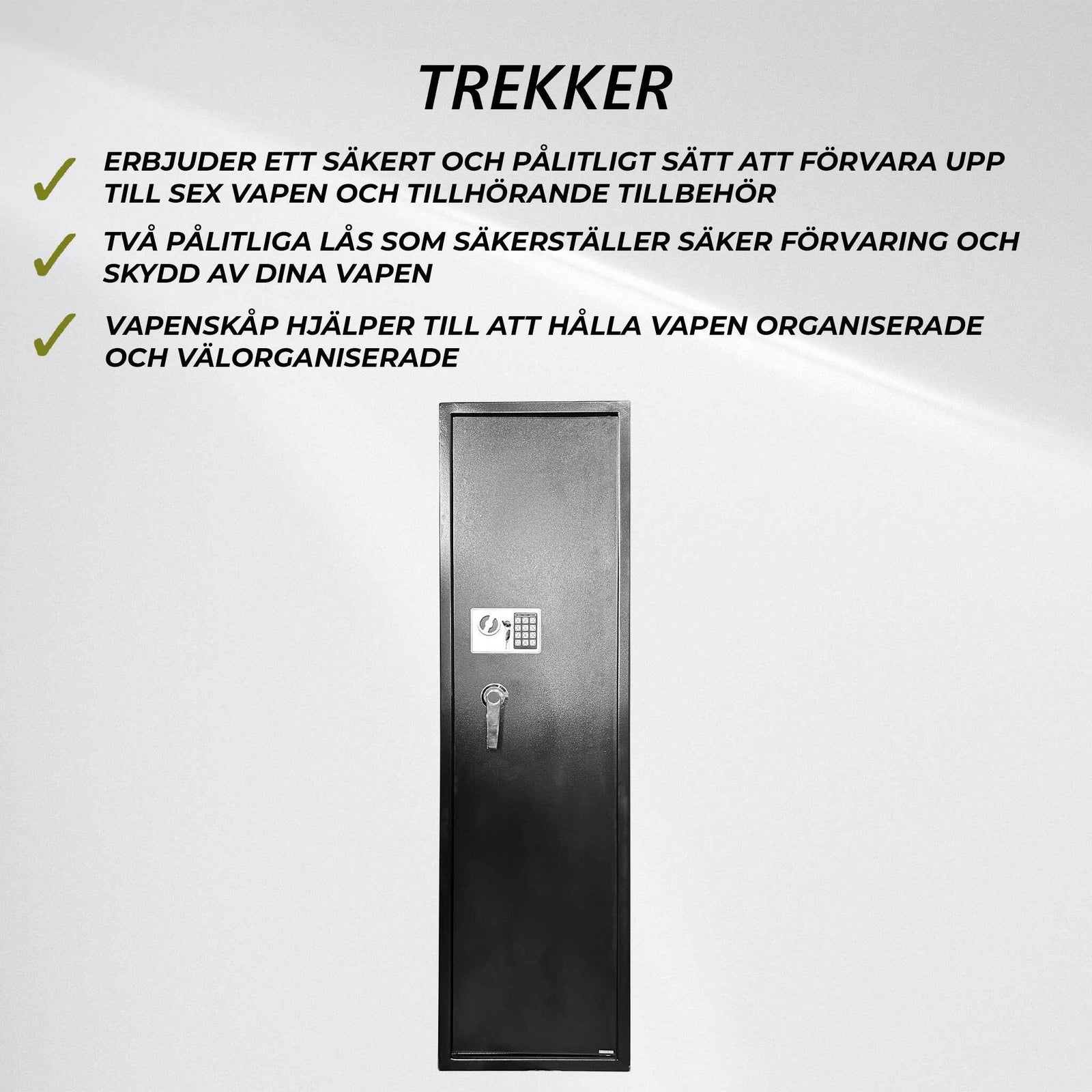 Trekker Vapenskåp för 6 vapen AS600 v2 med digitalt lås, Svart