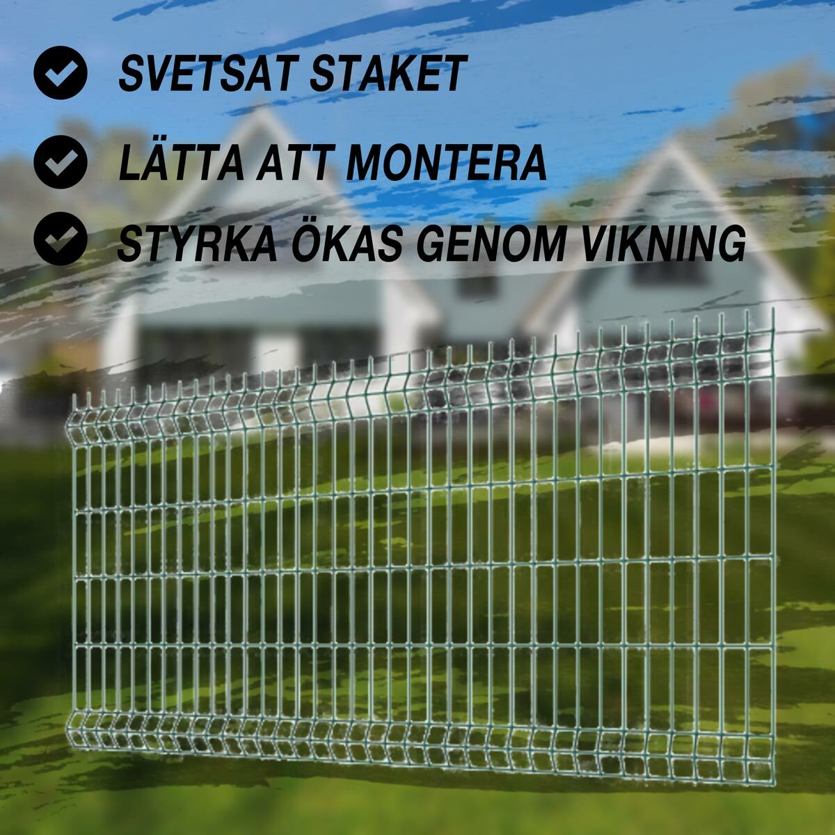 Fornorth staket 1230x2500mm, trådtjocklek 3.5mm, grön