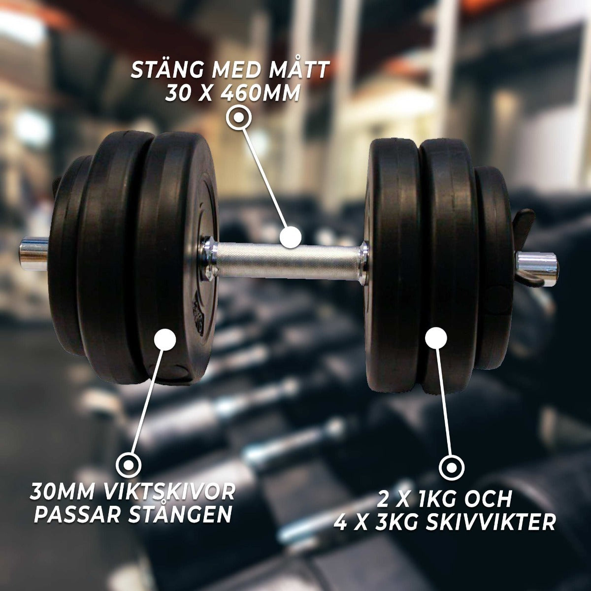 Fit'n Shape Justerbar hantel 15kg