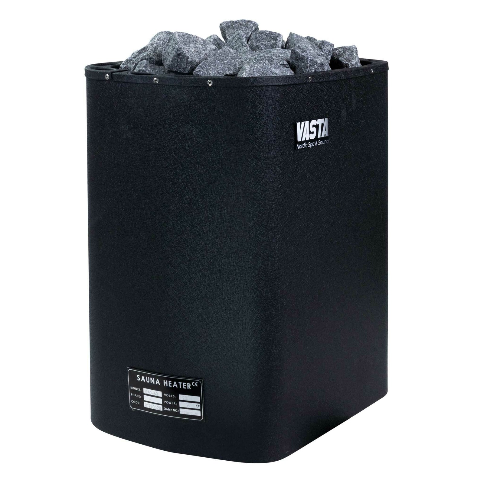 Vasta Bastuaggregat Blaze 8kw, svart, separat, 7-12m3