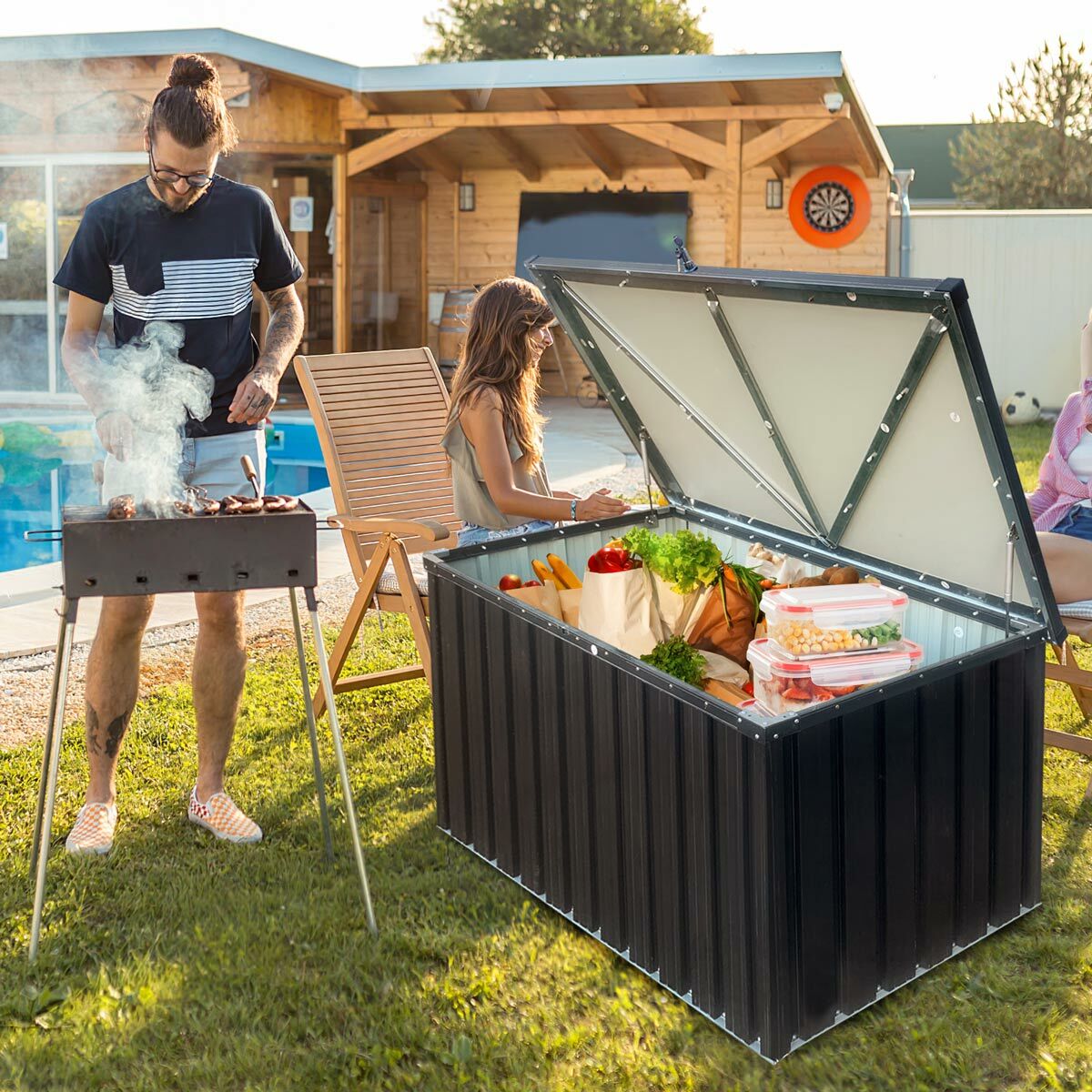 Fornorth Dynbox utomhus 131x78x73cm 610L, Svart
