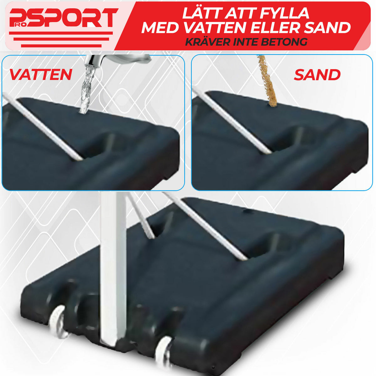 
              ProSport ungdoms basketkorg 2,1-2,6m