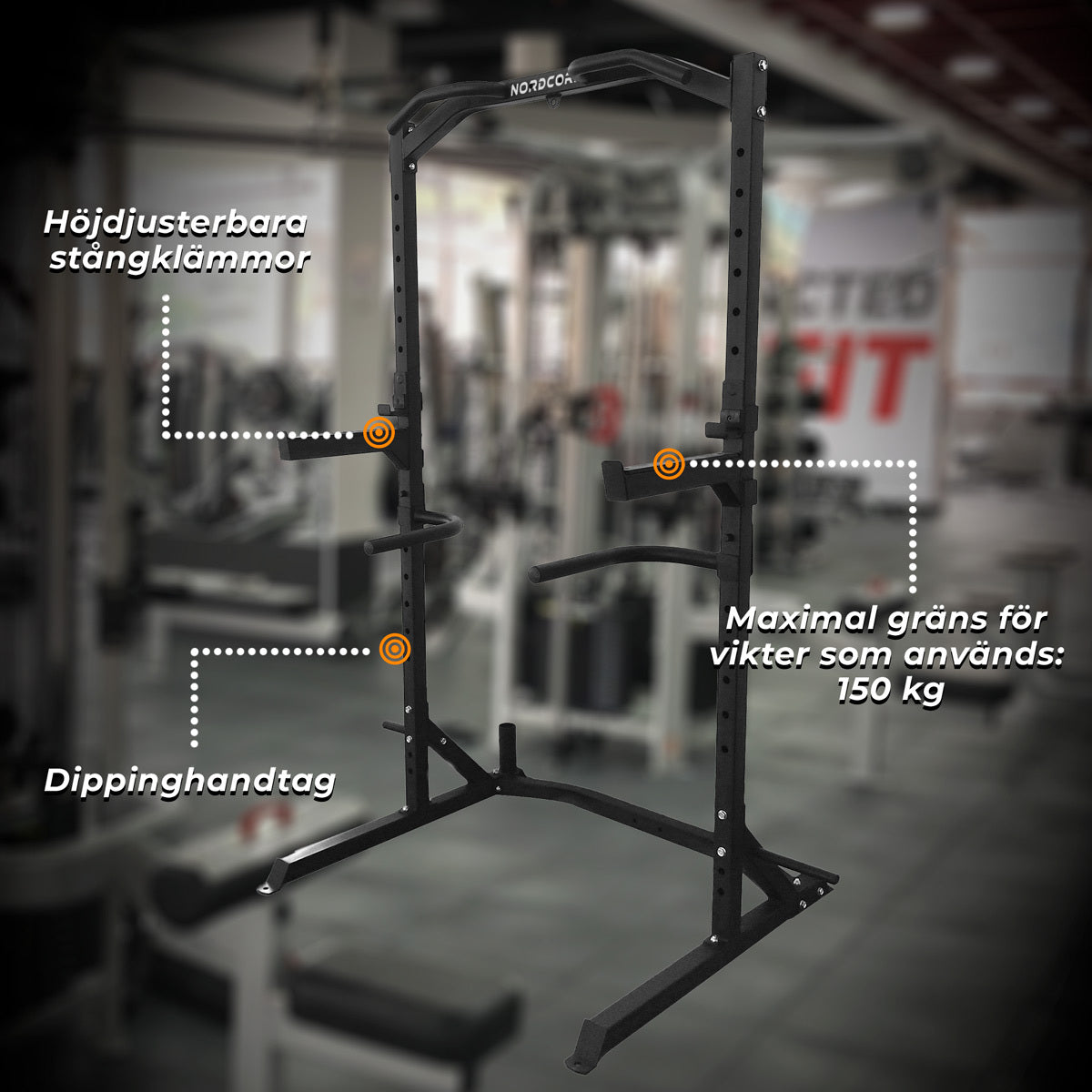 Nordcore Half rack Core Skivstångsställning 150x105x205cm