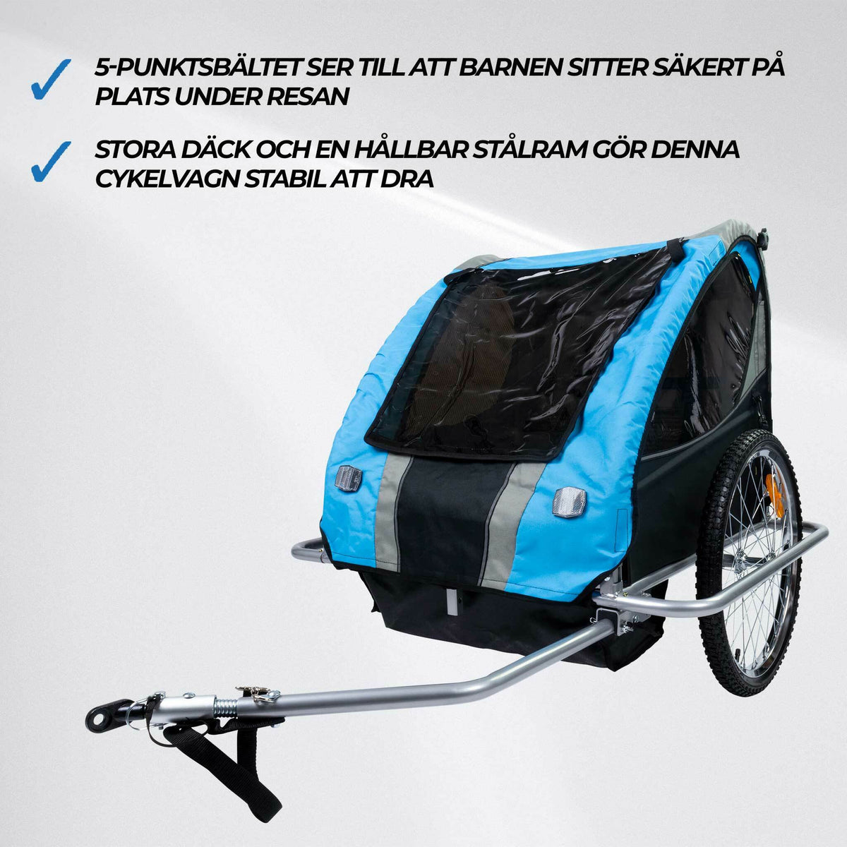 
              Trekker cykelvagn för 1-2 barn
