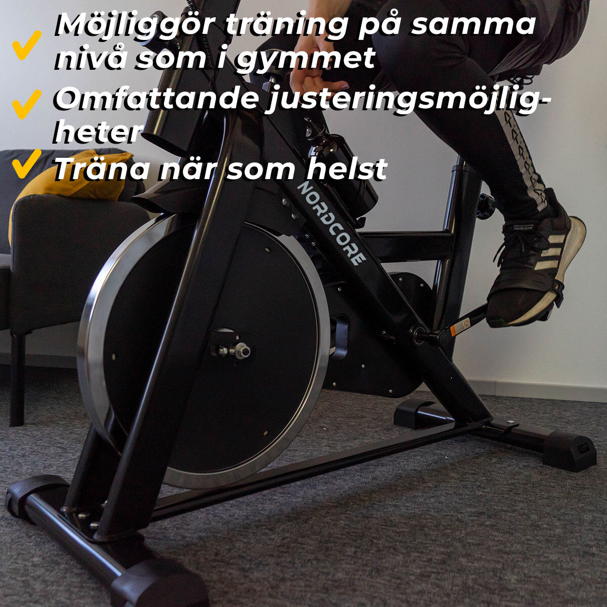 
              Nordcore spinningcykel Core 1300, Svart