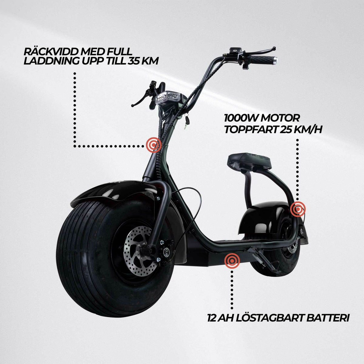 
              Swoop Kruiser elscooter N2, svart