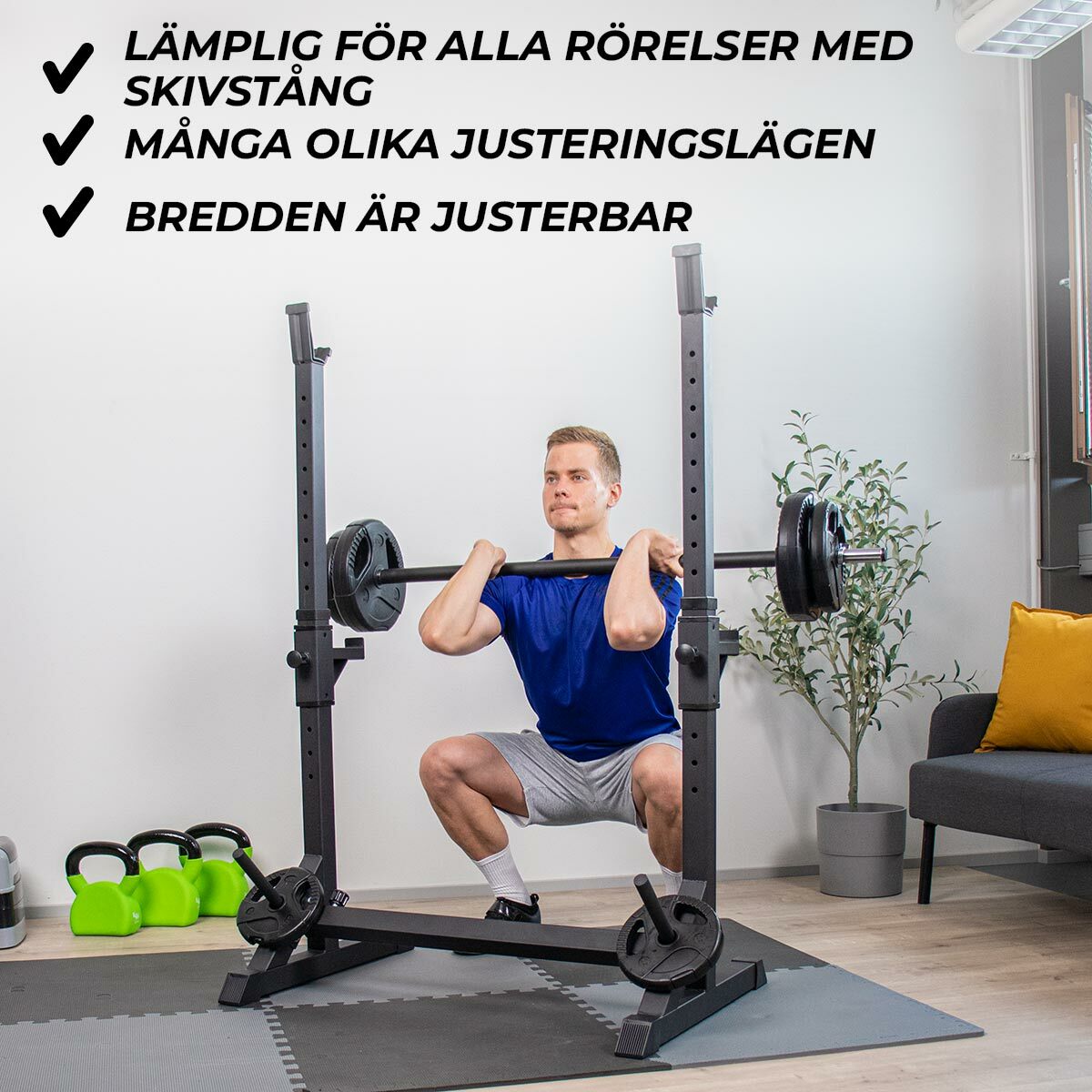 
              Nordcore Half Rack Core skivstångsställning 107x60x150 cm, Svart