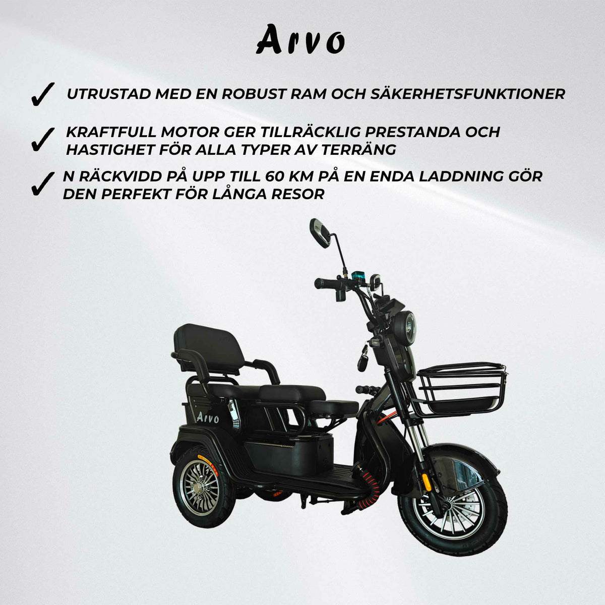
              Arvo Promenadscooter P200 Svart