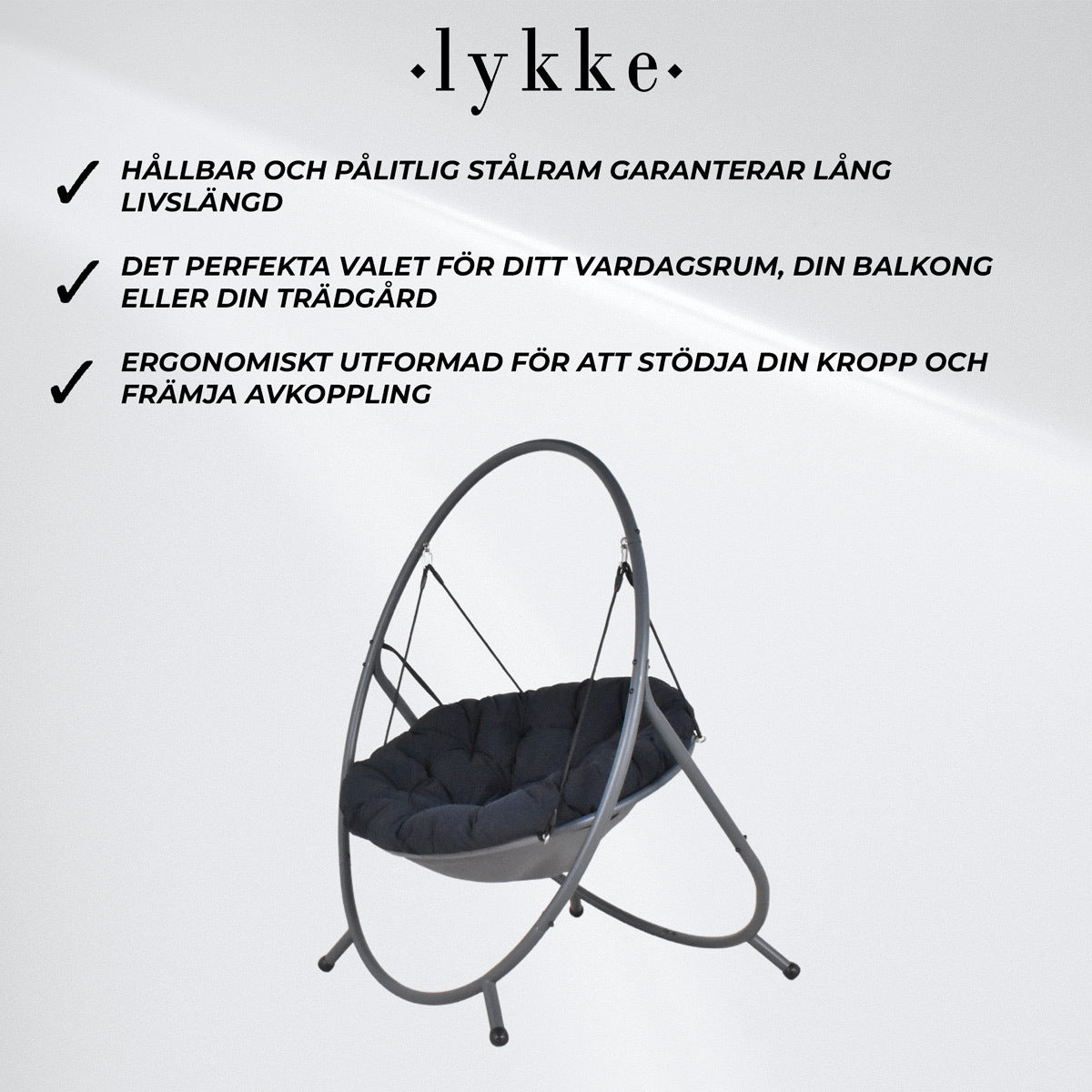 
              Lykke Hängstol Comfort, Svart