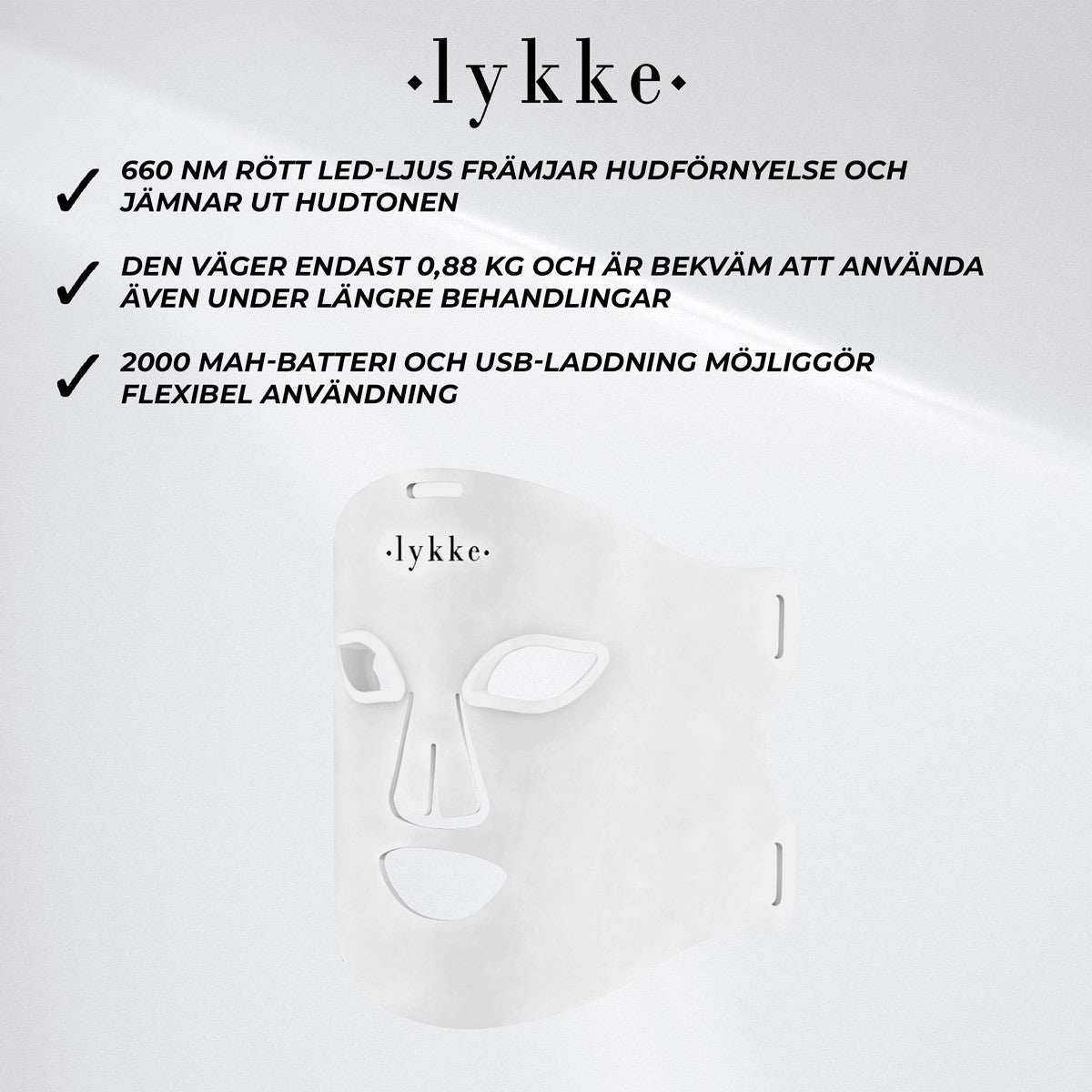 
              Lykke Rödljuslampa Terapimask LED Pro