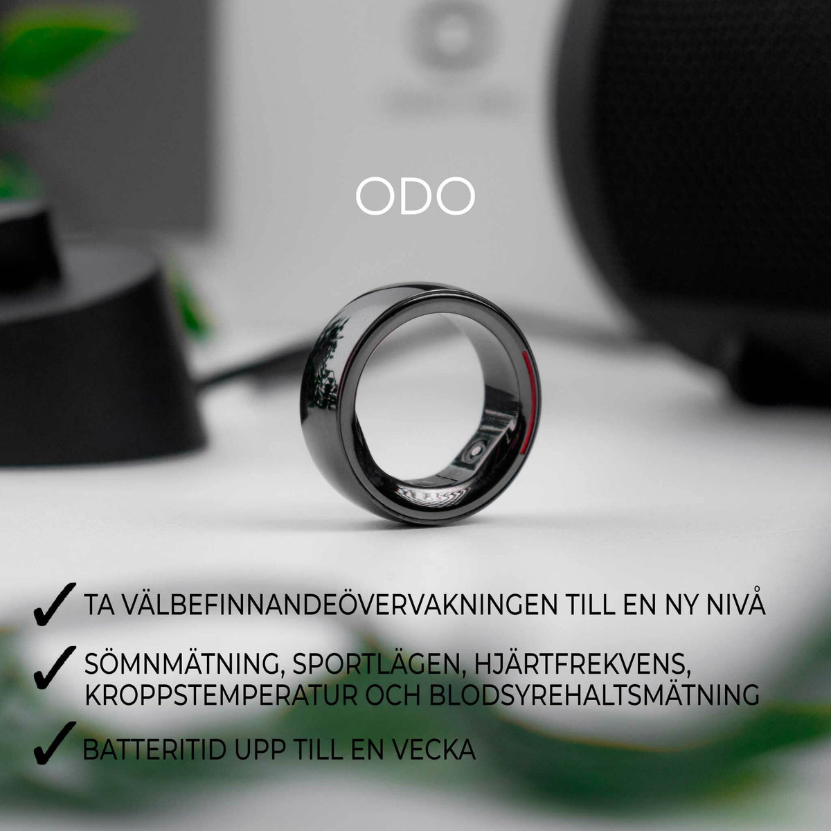 
              Odo Smart ring 3, Svart
