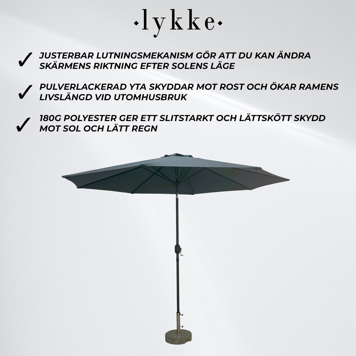 
              Lykke Parasoll Saga, mörkgrå