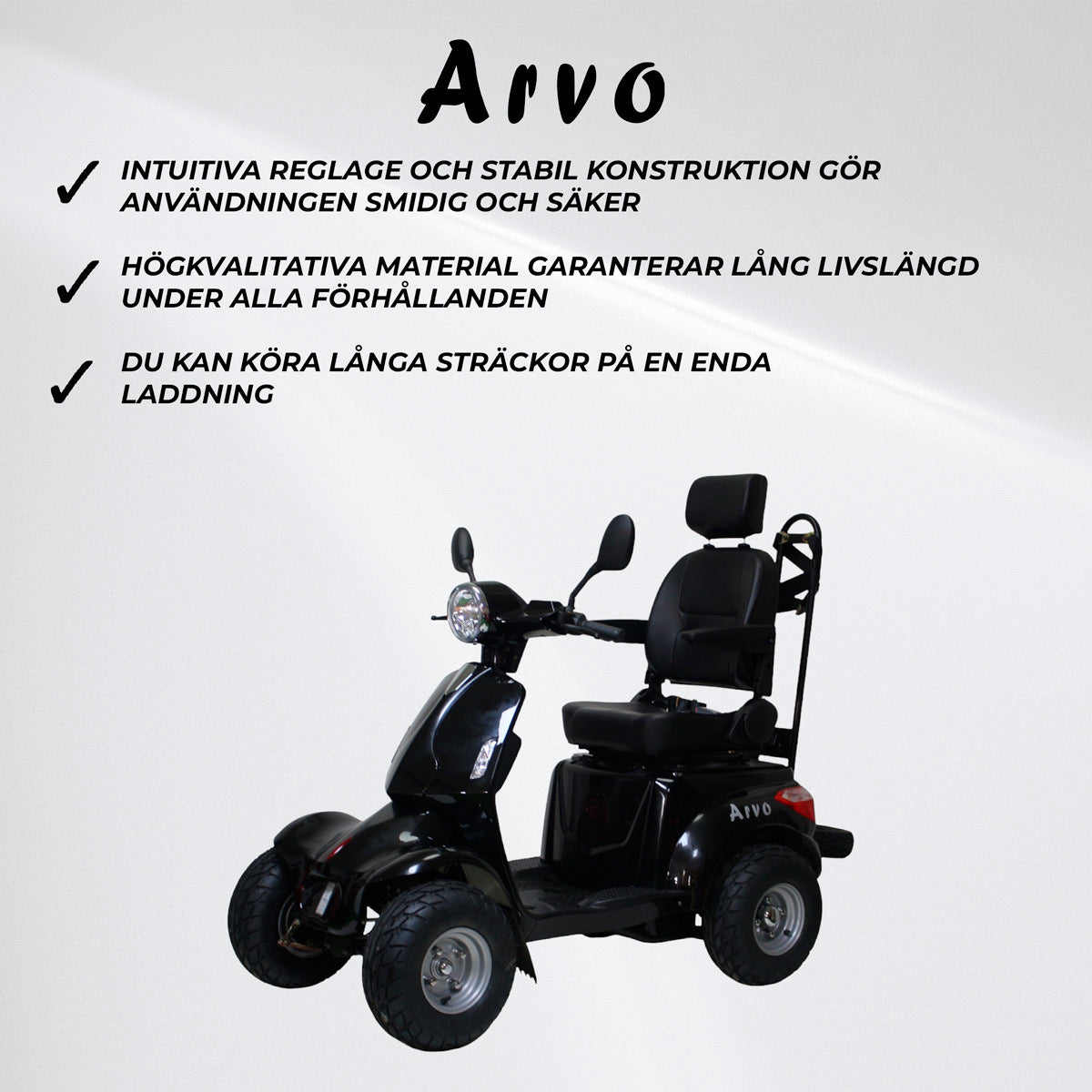 Arvo Promenadscooter P900 Svart