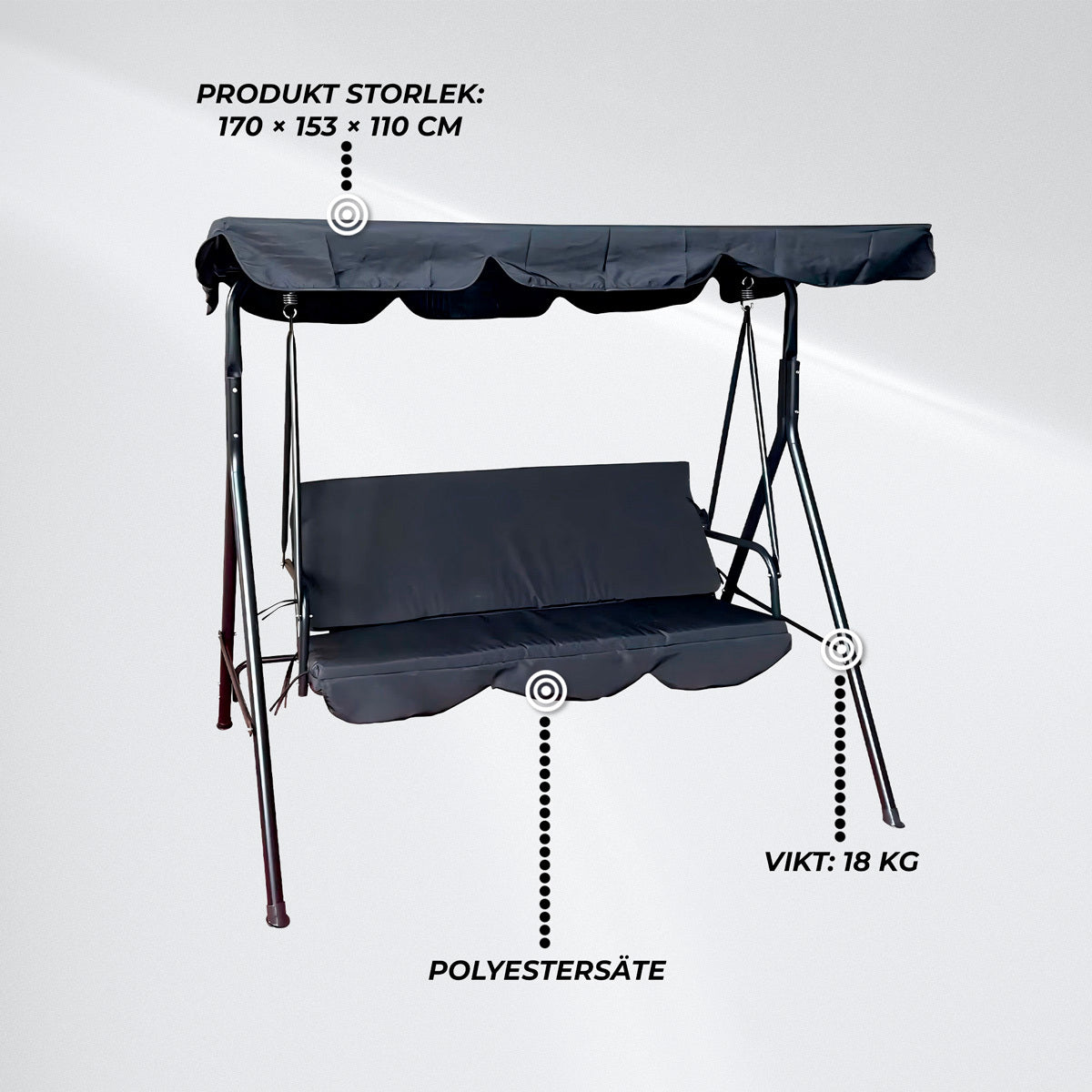 
              Lykke Hängmatta Standard, Svart