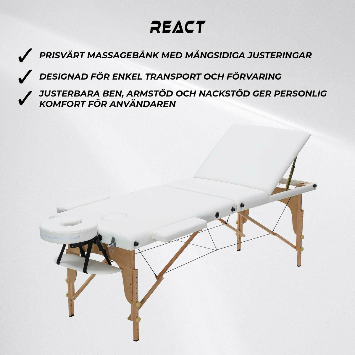 
              React Massagebänk P300 Vit