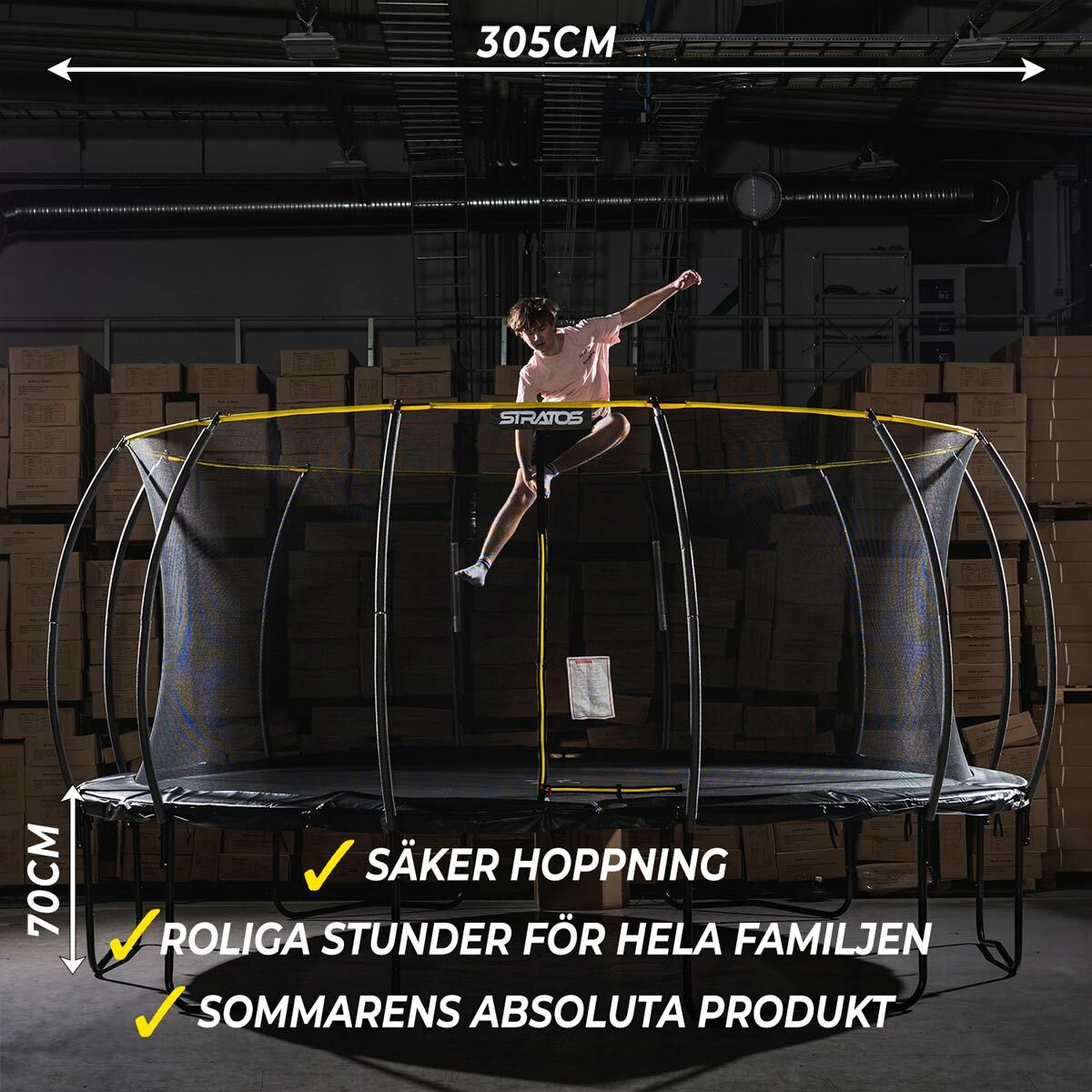 
              Stratos Studsmatta 305 cm med skyddsnät