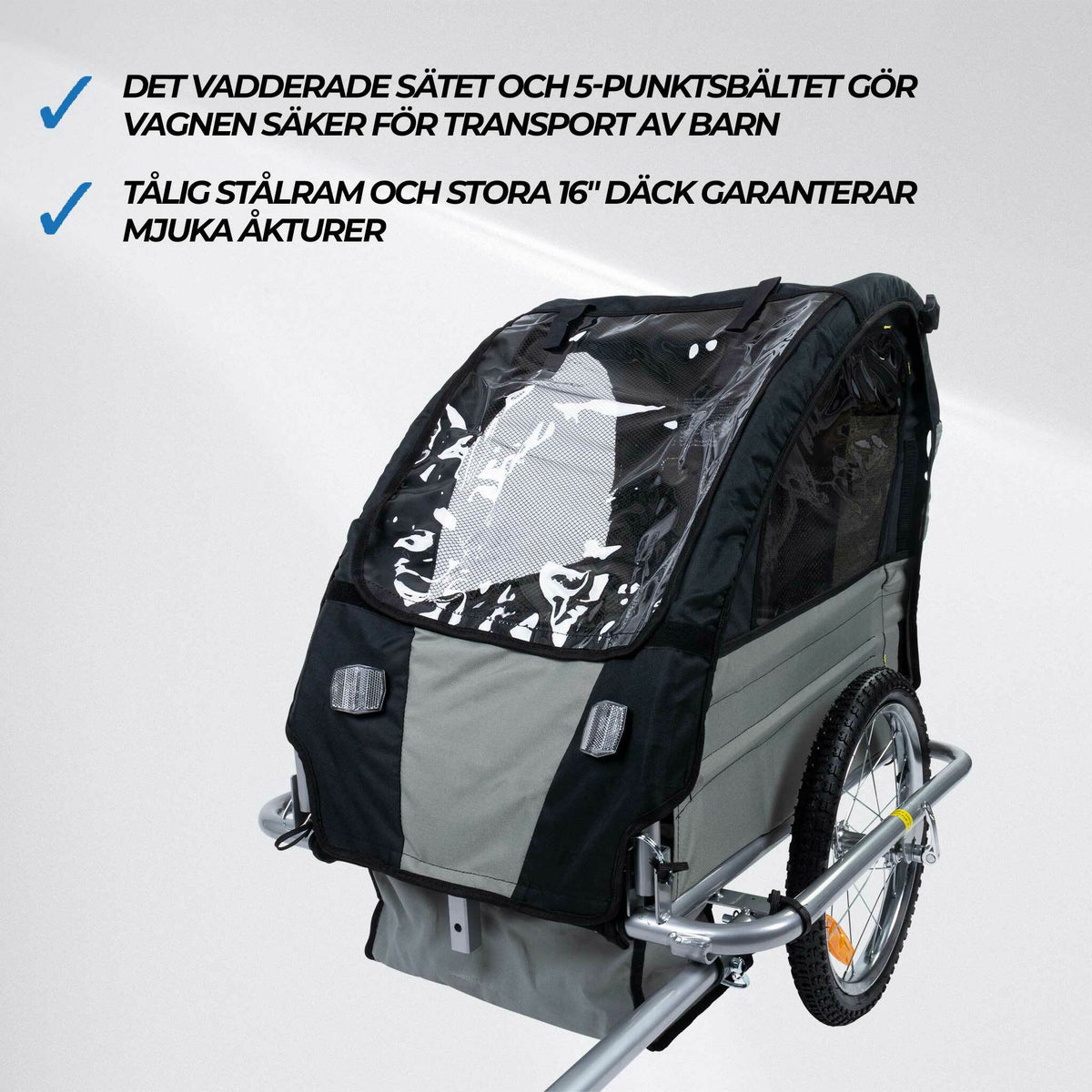 
              Trekker cykelvagn för 1 barn