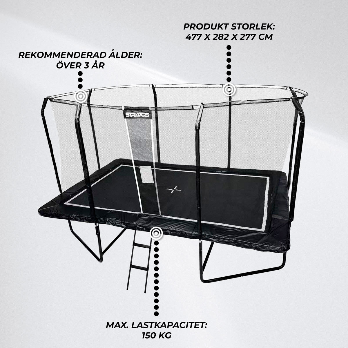 
              Stratos Rectangle Studsmatta 277x477 cm Premium Black Line