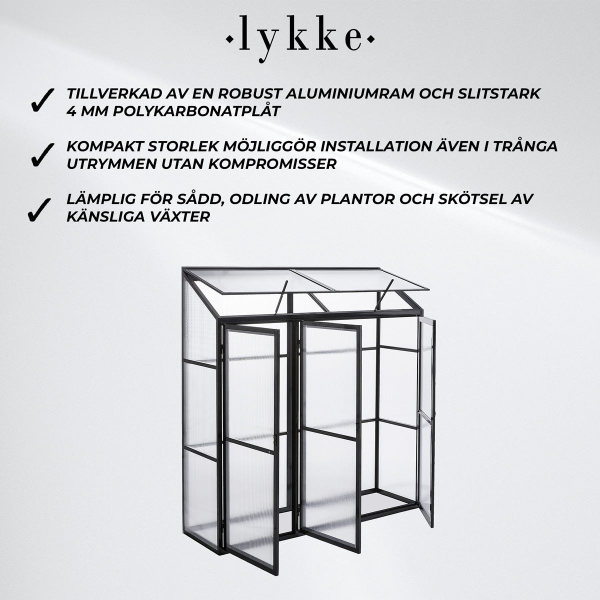 Lykke Miniväxthus Fjordal 180x55x190cm