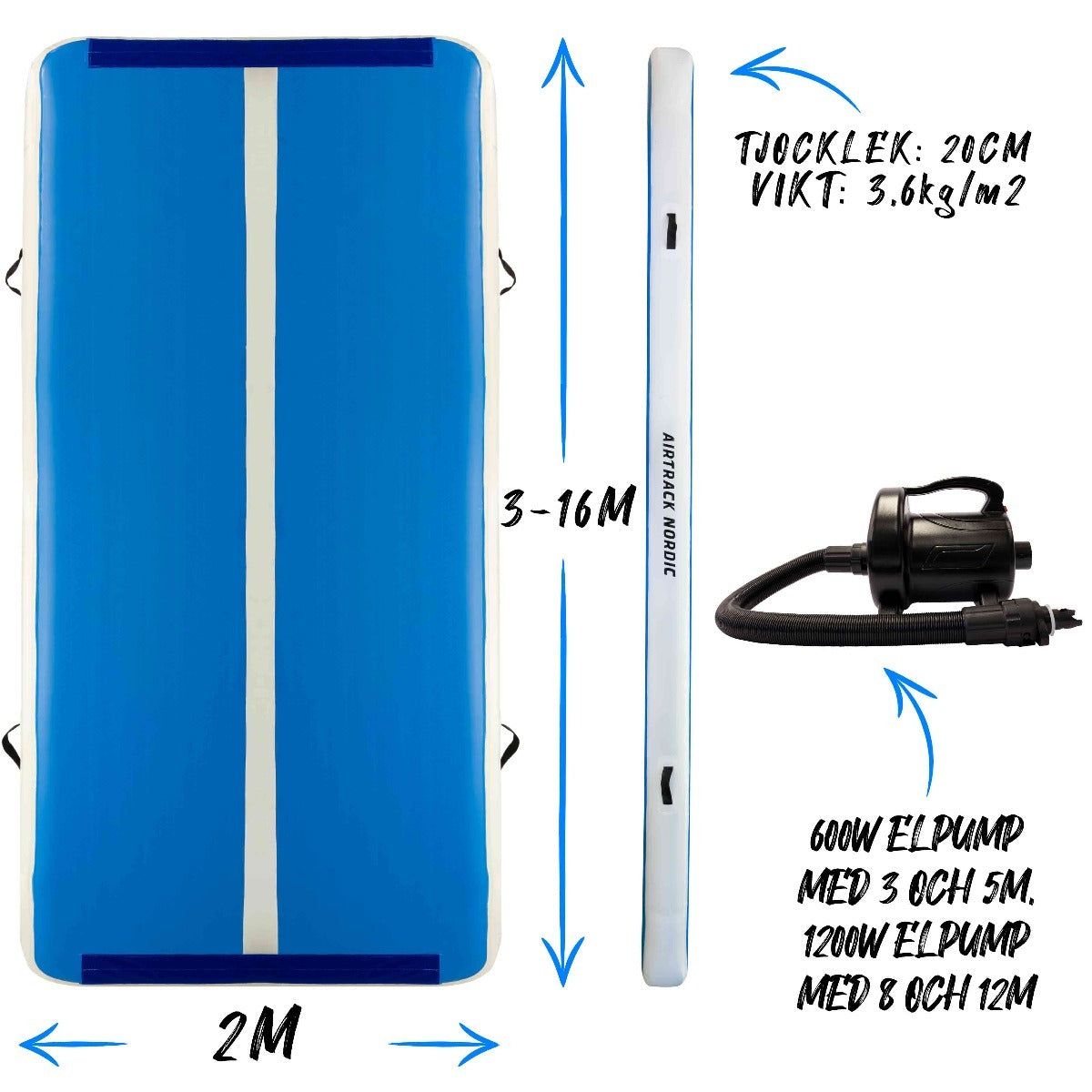 
              AirTrack Nordic Deluxe Wide luftvoltbana