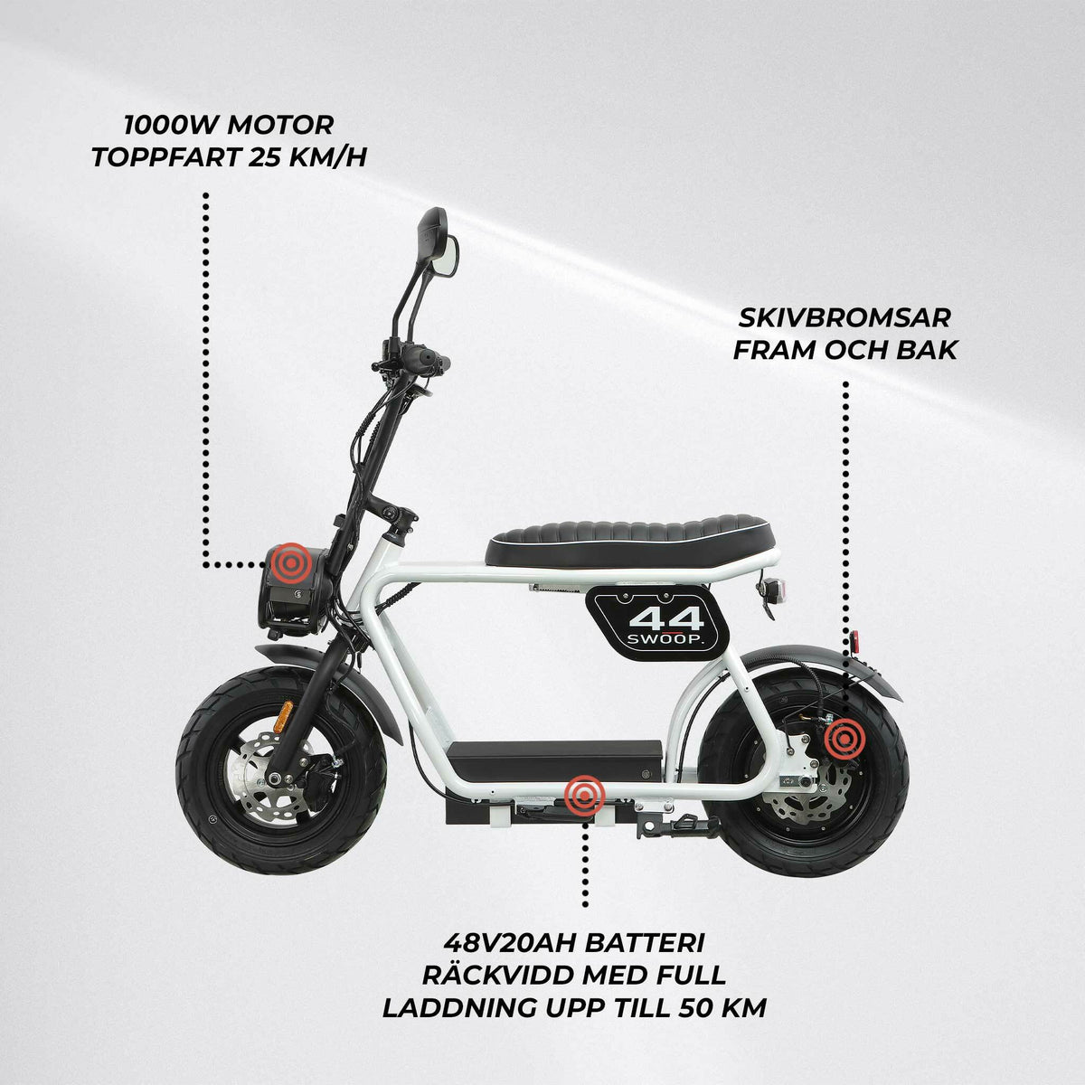 
              Swoop Elmoped 1000W Vit