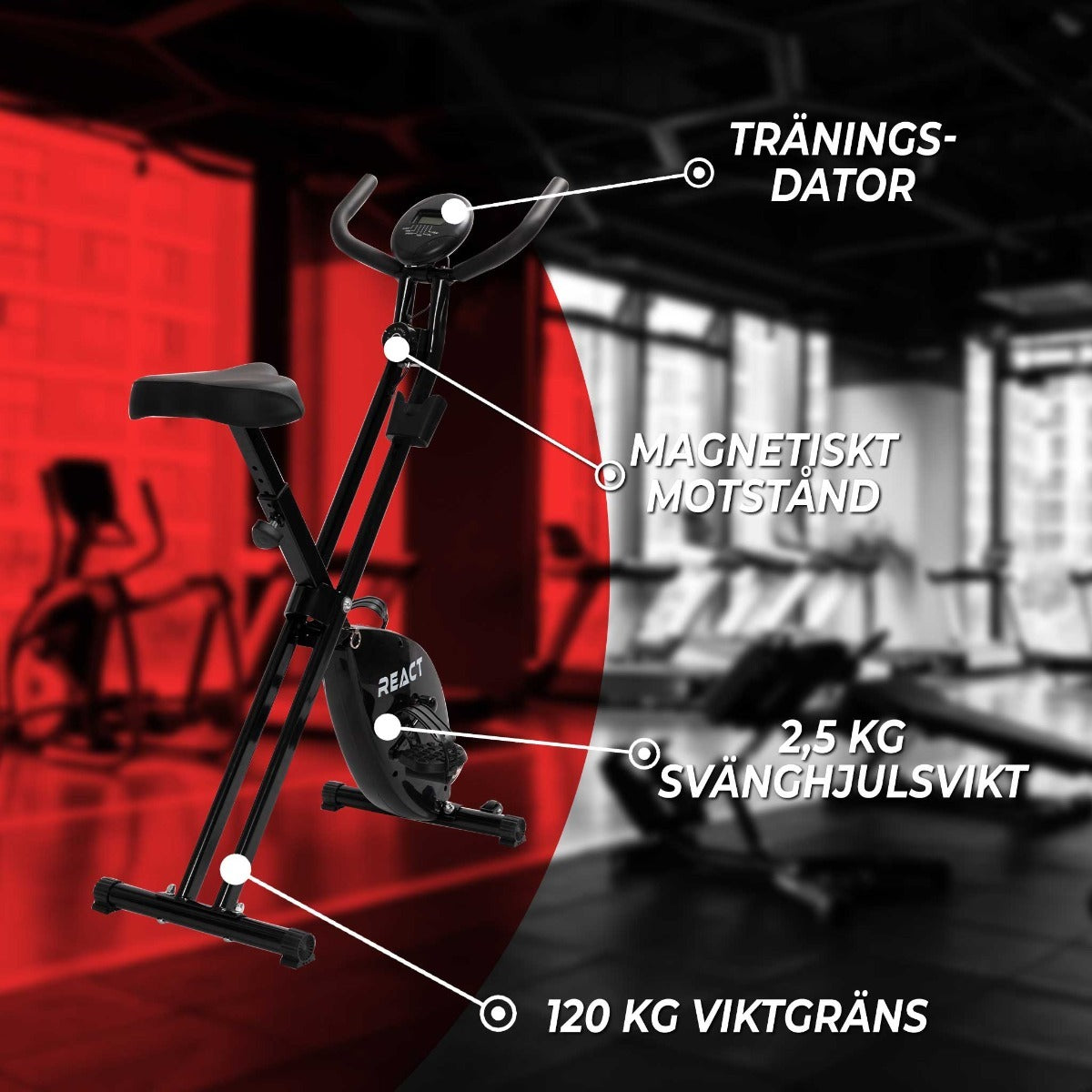 
              React motionscykel hopfällbar