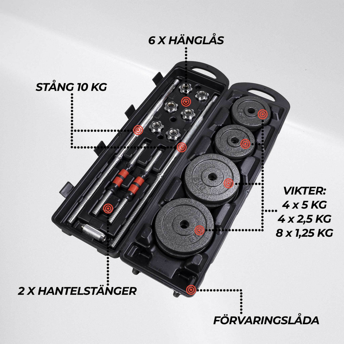 
              Nordcore Skivstångsset Core 50kg