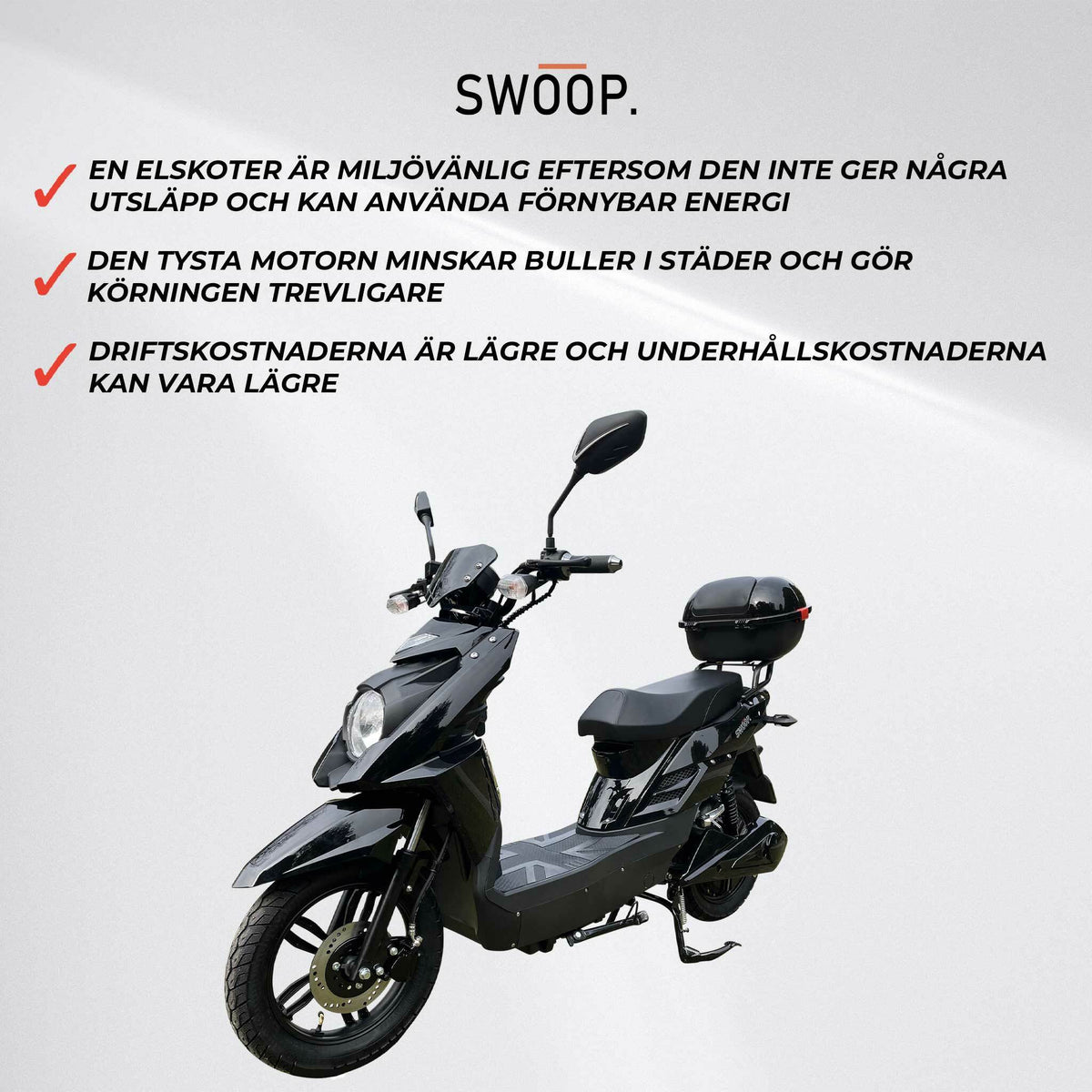 
              Swoop Elscooter Elegante Svart 1000W