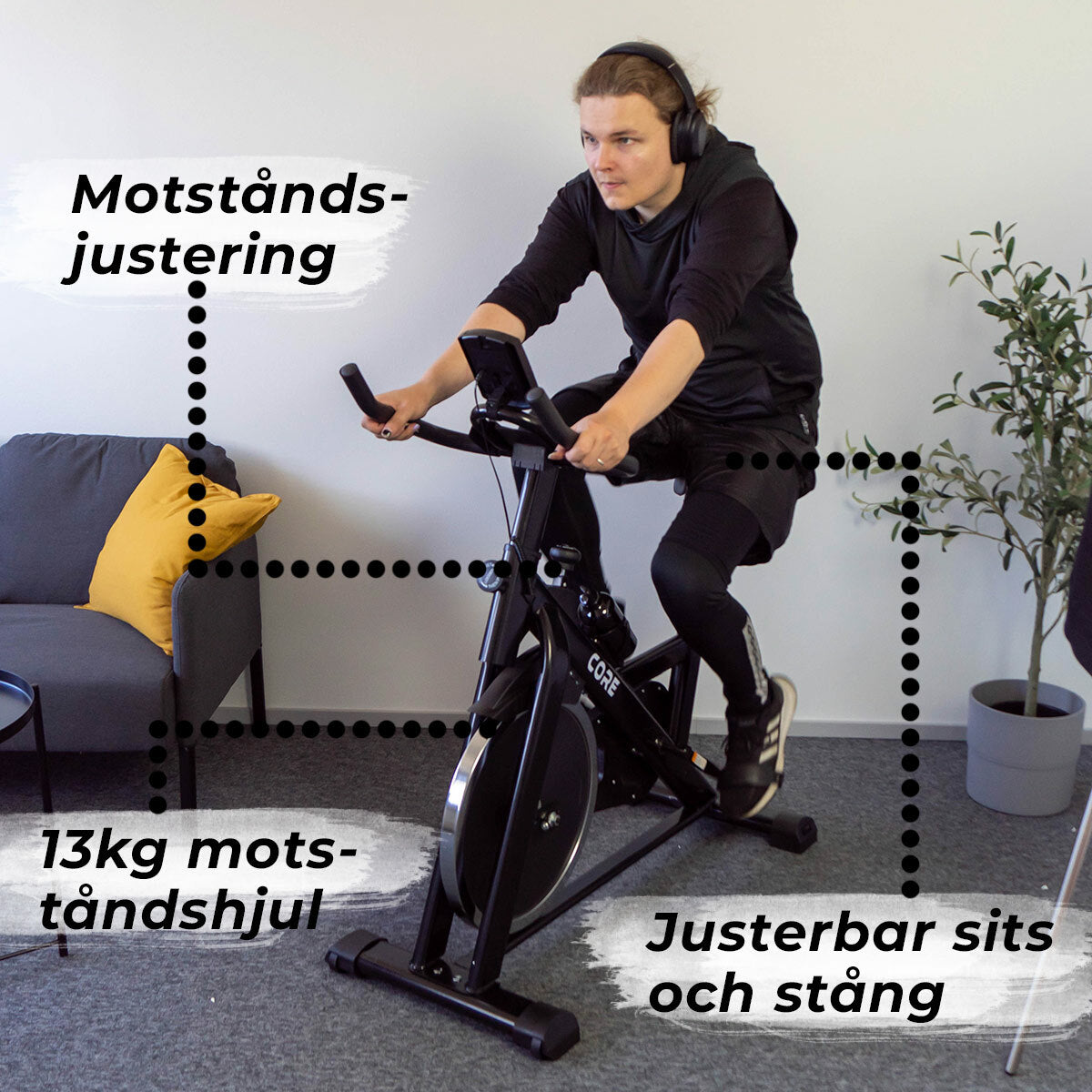 Core spinningcykel 1300, Svart