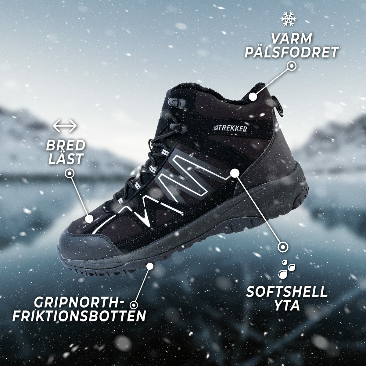 
              Trekker friktionsskor, storlek 36-46