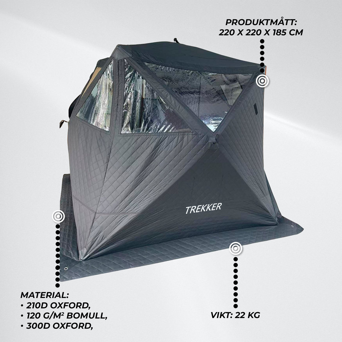 
              Trekker Tältbastu Premium 220x220x185cm
