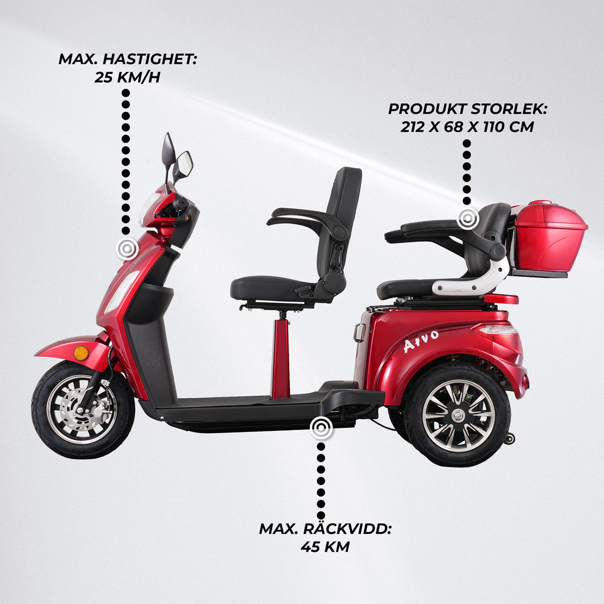 
              Lykke Promenadscooter X200 för 2 personer