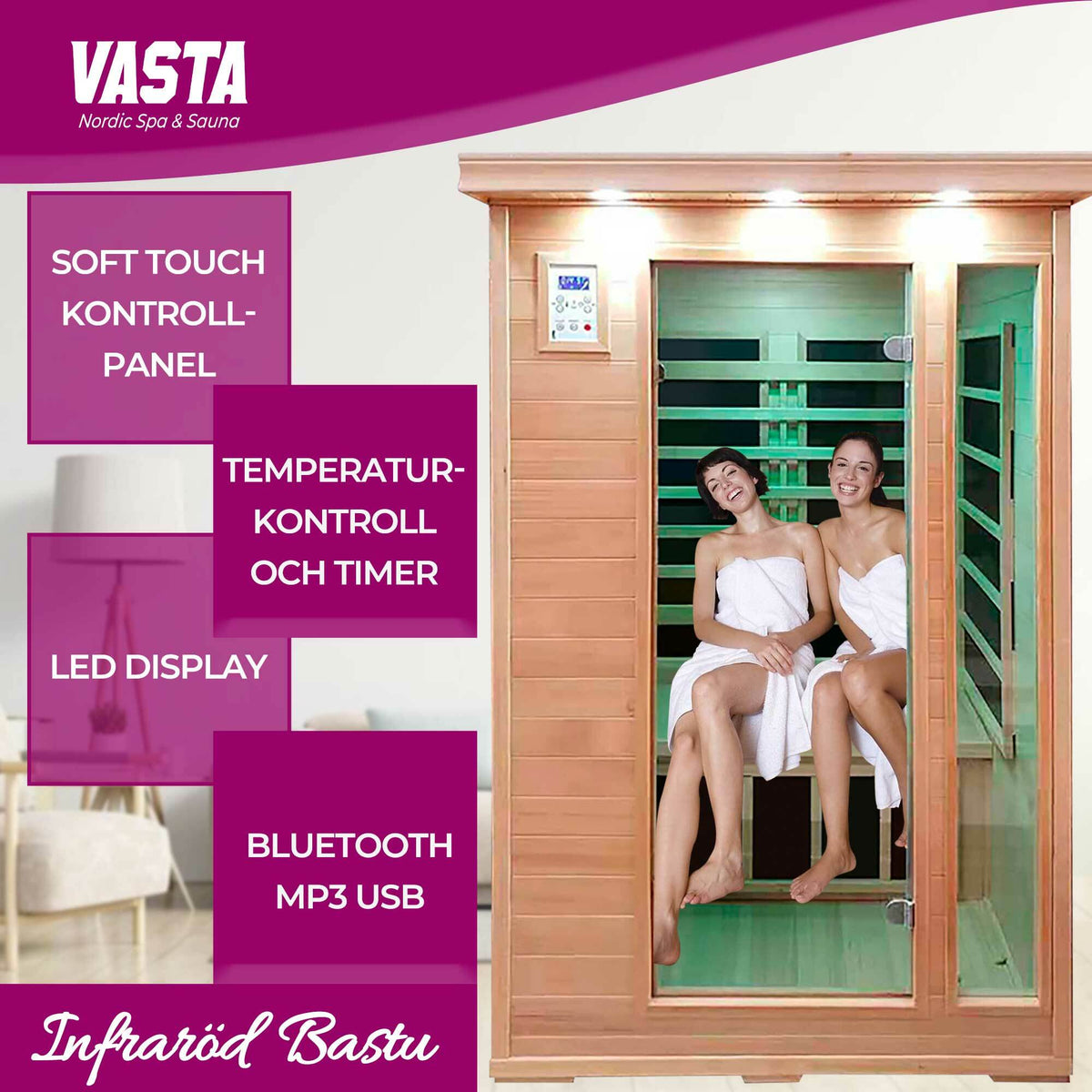 
              Vasta Infraröd bastu för 2 personer