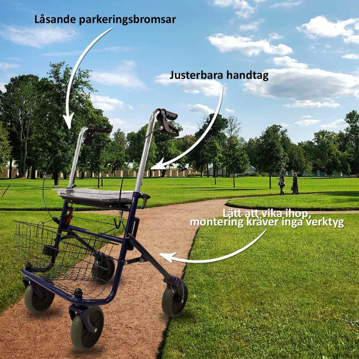 
              Rollator Arvo, för inom- och utomhusbruk