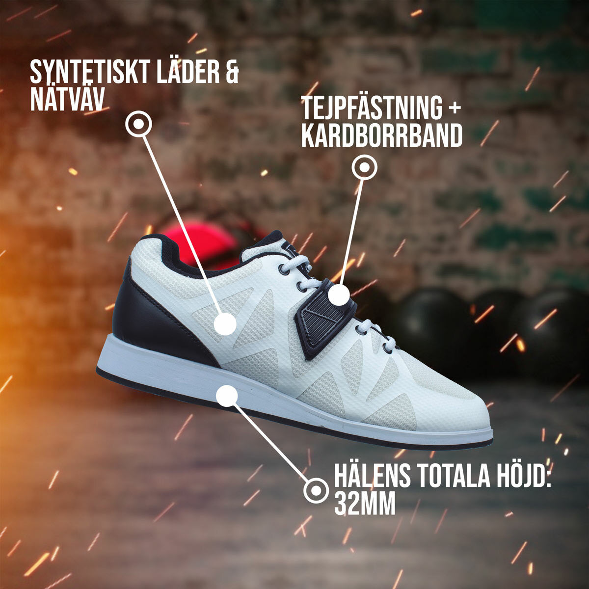 
              Nordcore lyftarskor Core, vit