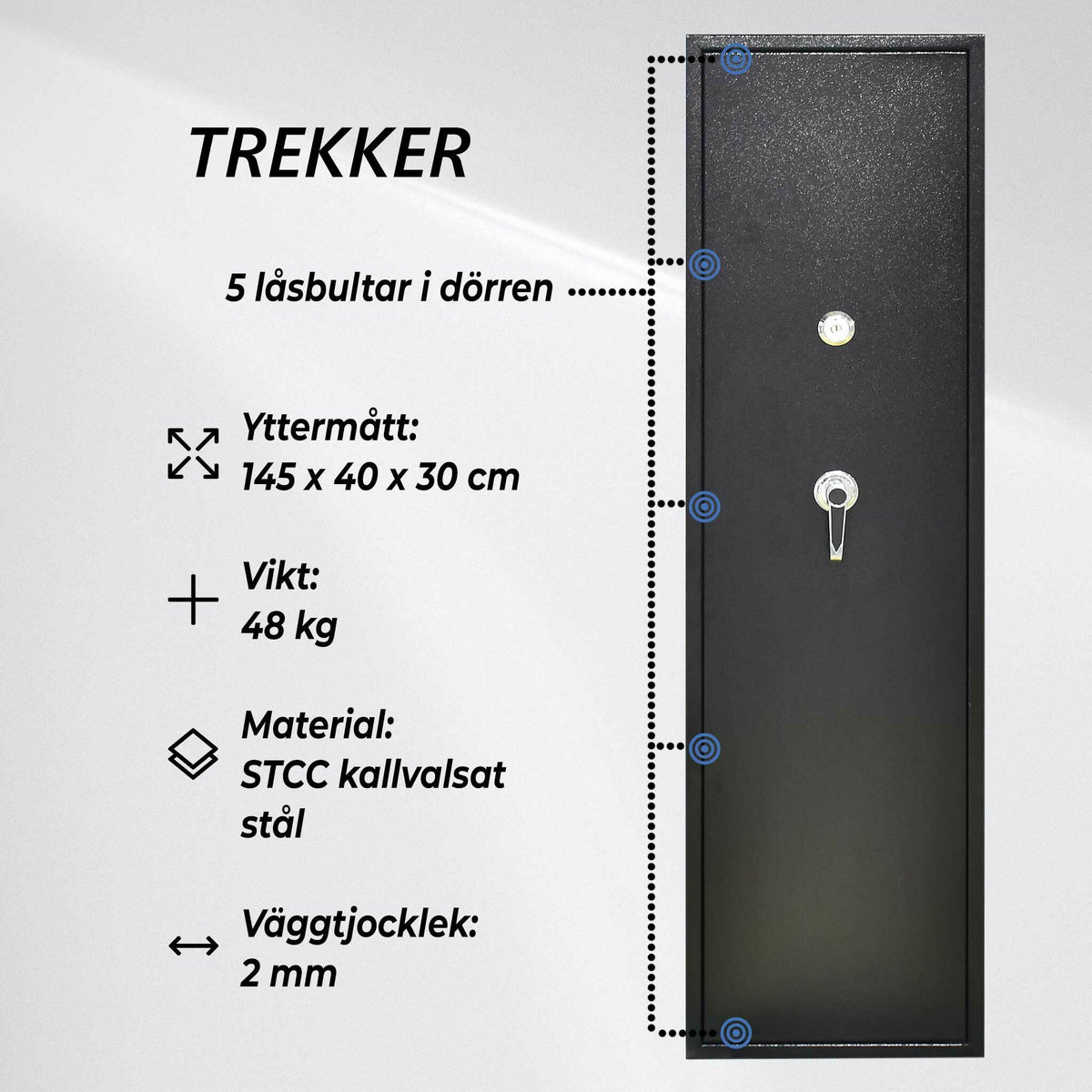 
              Trekker Vapenskåp för 6 vapen AS600, svart