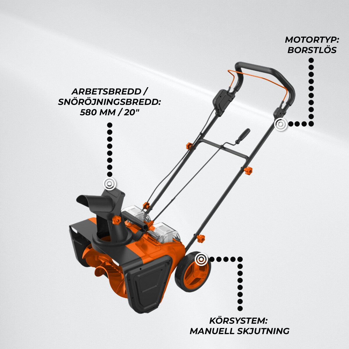
              Fornorth Batteridriven snöslunga S20, 2x20V