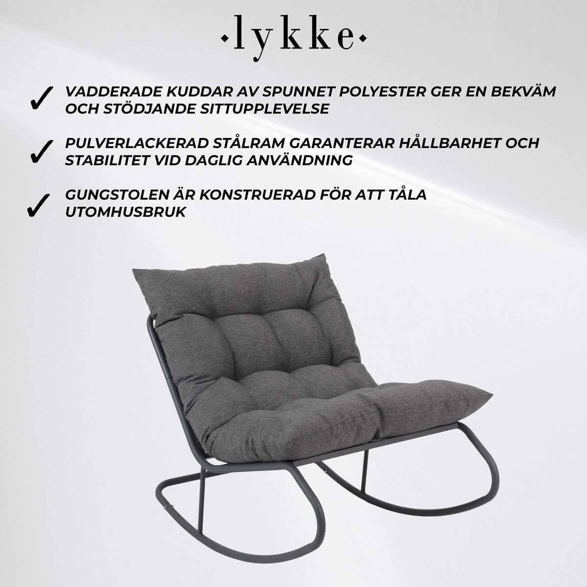 Lykke Gungstol Fjord, grå