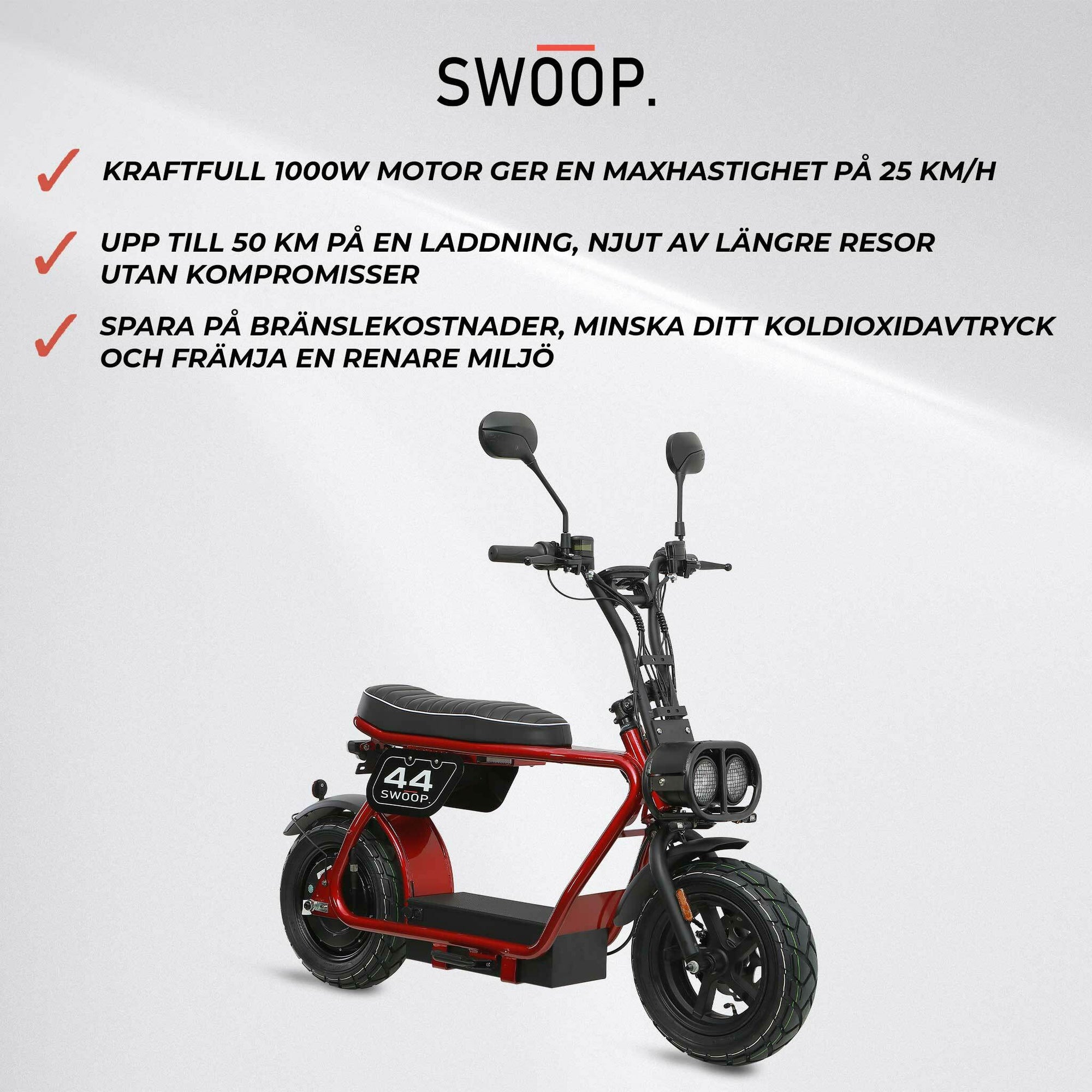 Swoop Elmoped 1000W Röd