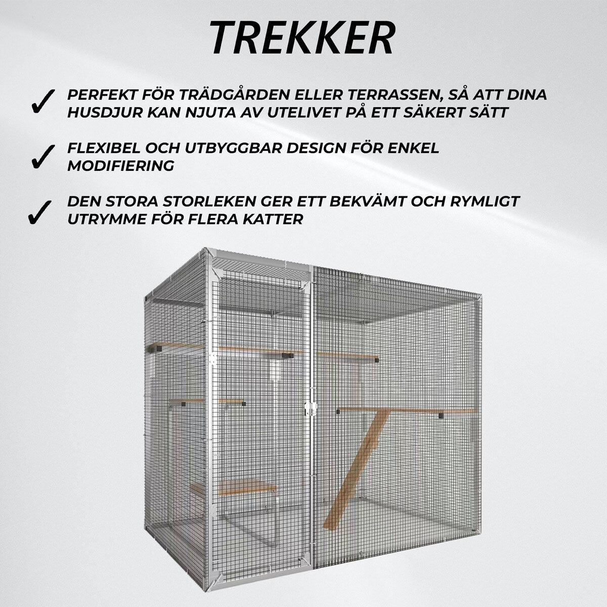 
              Trekker Kattgård 2,5x1,5x1,95m