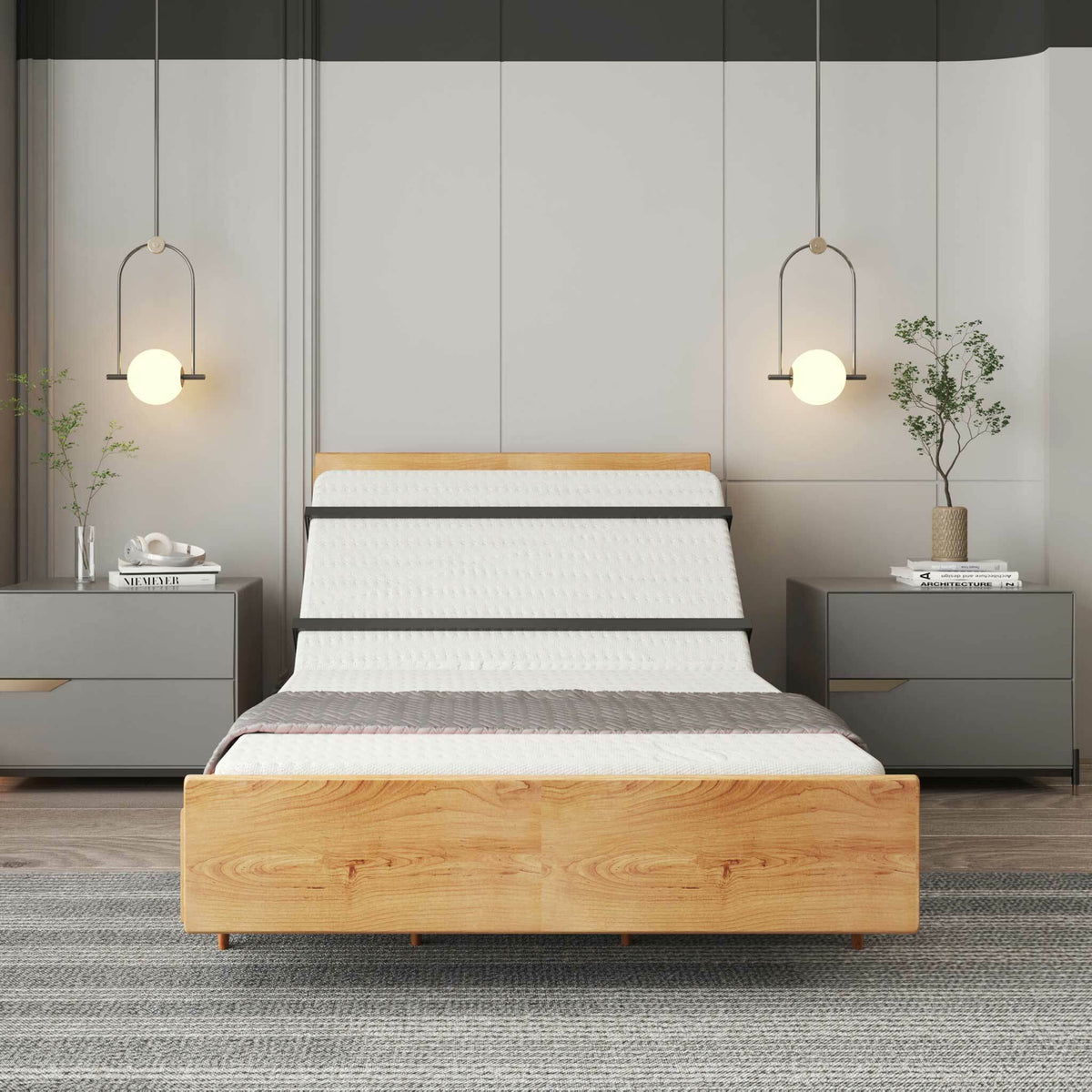 
              Lykke Ställbar säng Nordic mekanism