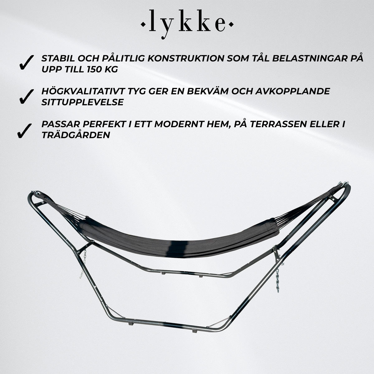 
              Lykke hängmatta med stativ