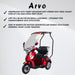 Arvo Promenadscooter med tak P500 Röd
