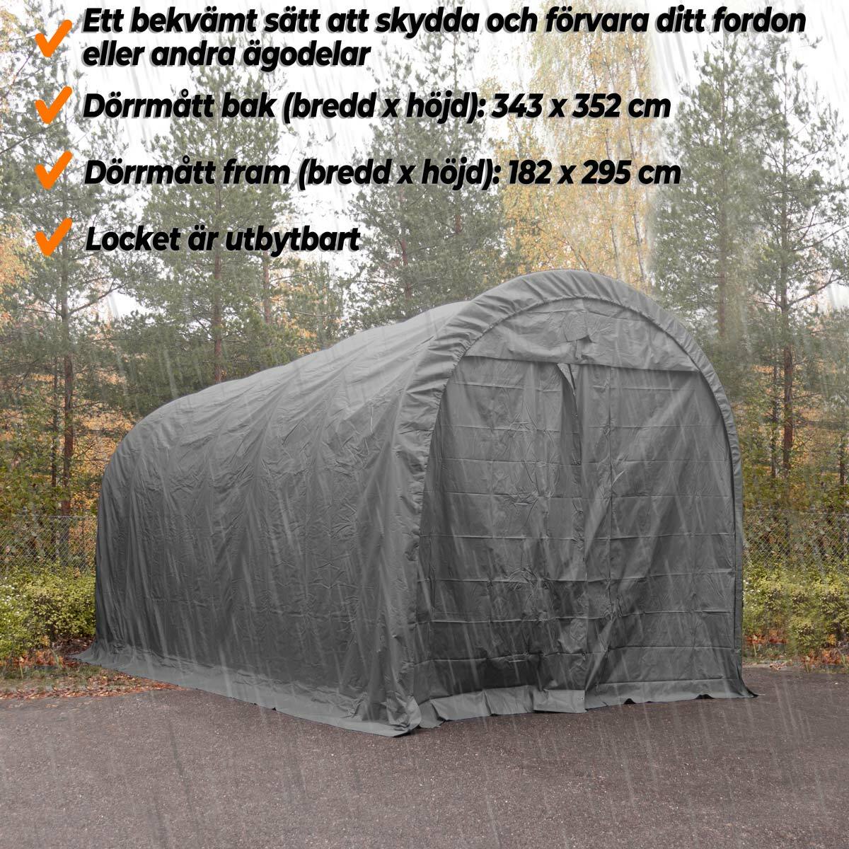 
              Fornorth Garagetält 4x8m, mörkgrå