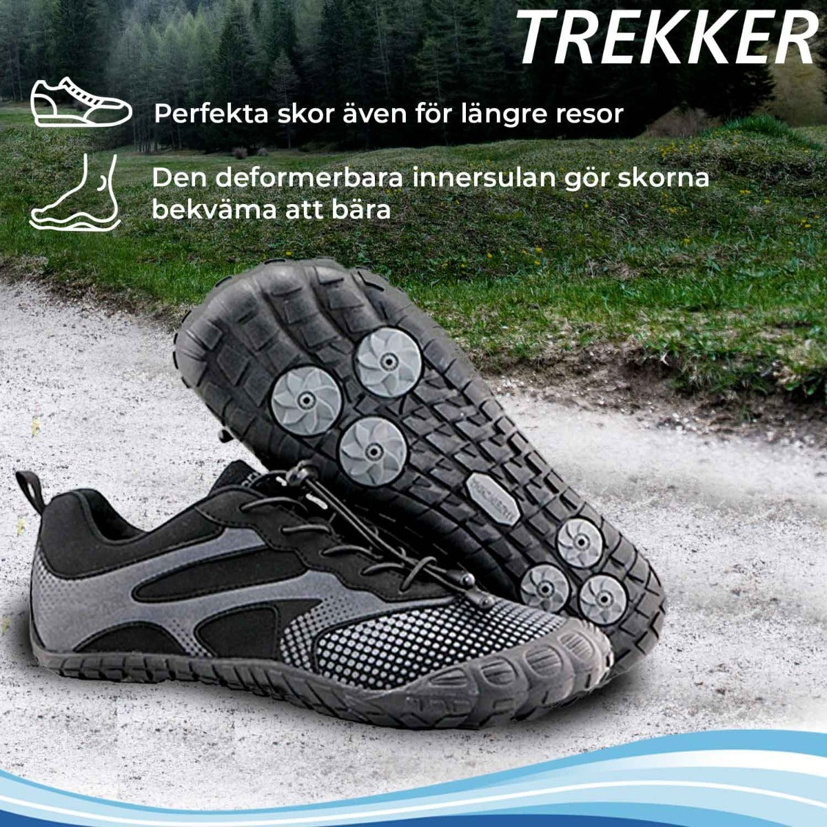 
              Trekker Barfotaskor, Storlek 36-45