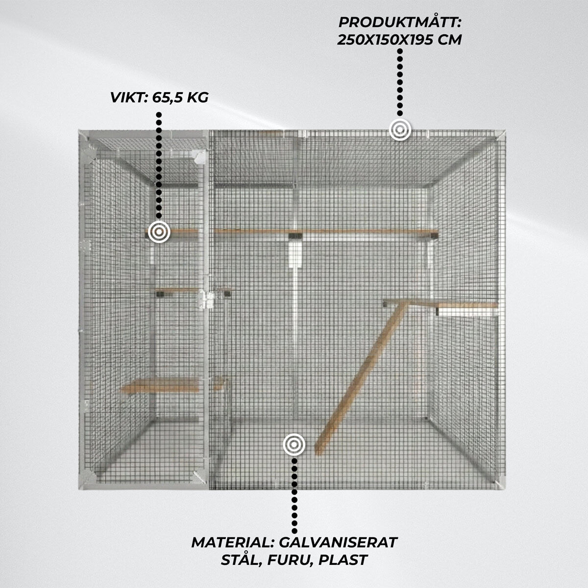 
              Trekker Kattgård 2,5x1,5x1,95m