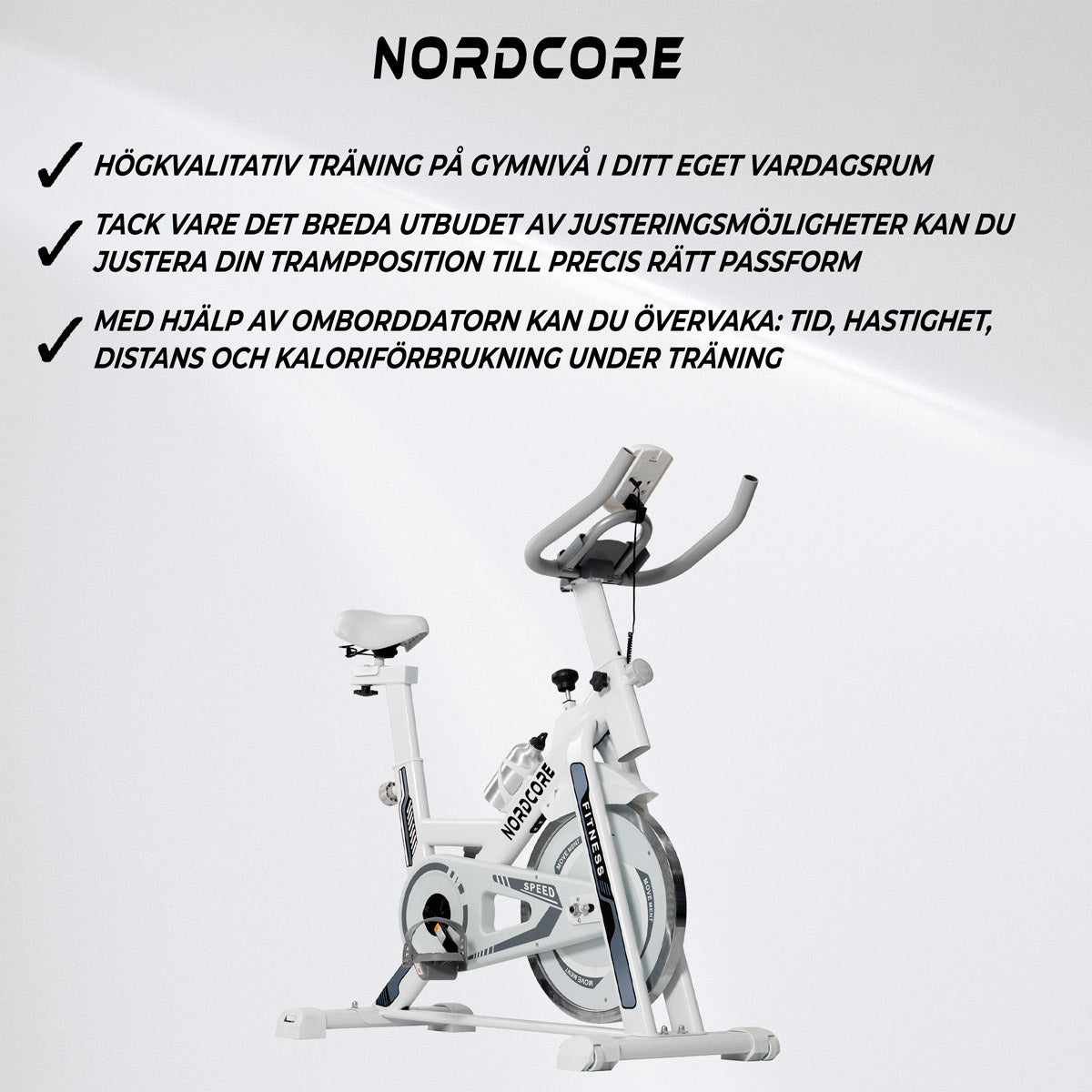 
              Nordcore spinningcykel Core 1300, Vit
