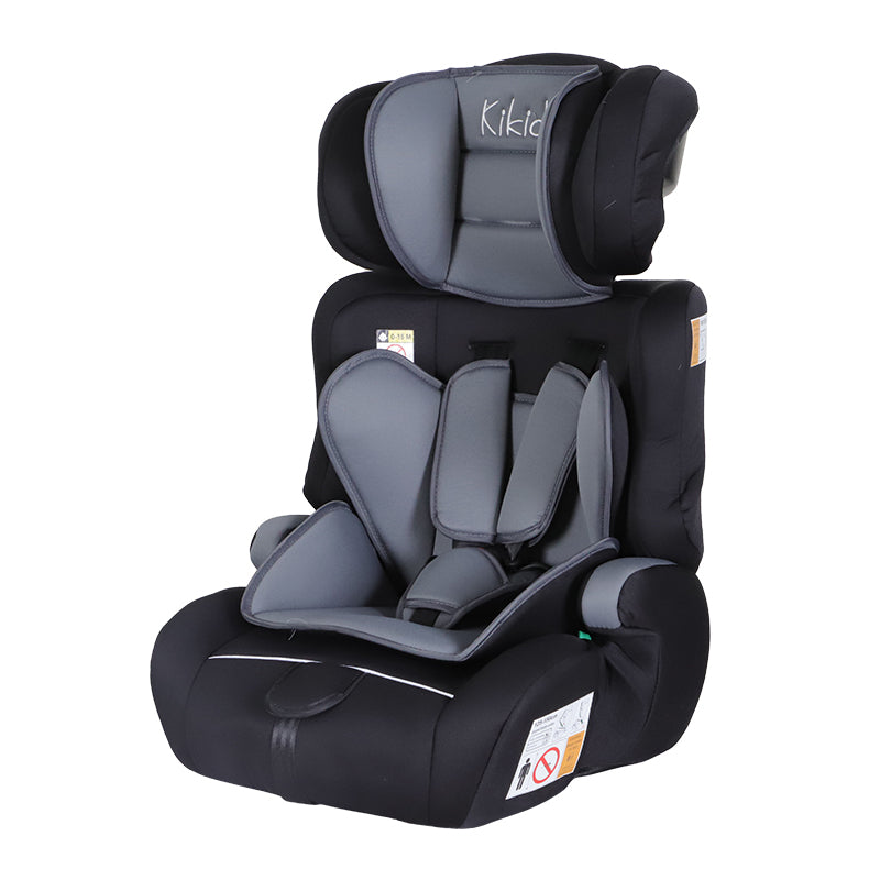 
              Kikid Bilbarnstol Basic 76-150cm R129, svart-grå